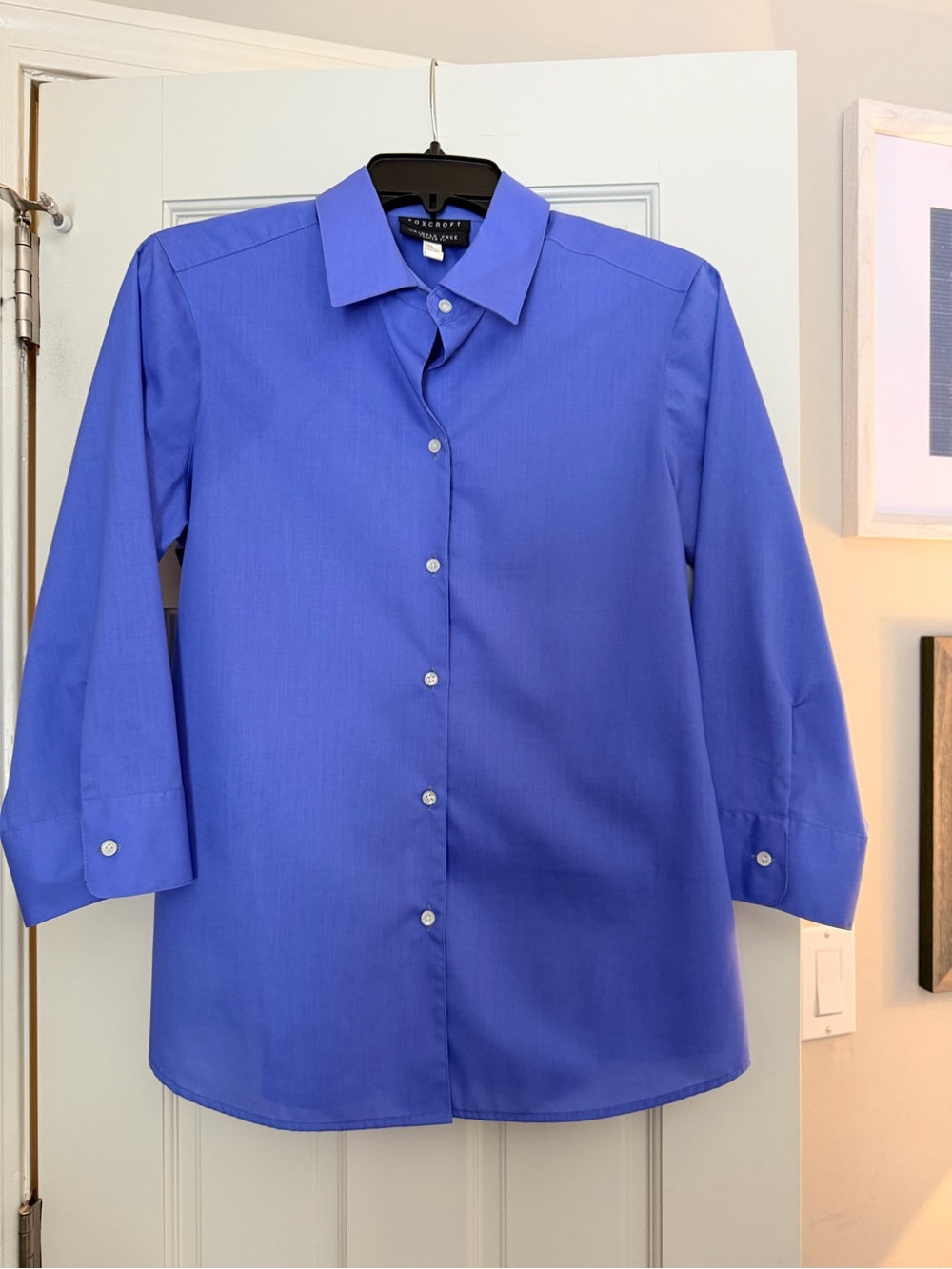 Foxcroft periwinkle Blue Button-Up Shirt size 8 but fits more like a 6
